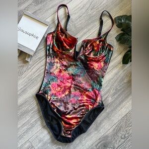 Vintage Victorias Secret 80s/90s Gold Label Teddy Sheer Velvet Bodysuit Size 34